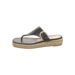 Leather Crystal Embellishments Espadrilles